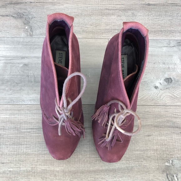 STEVE MADDEN ~ sashay burgundy platform booties - Picture 8 of 8